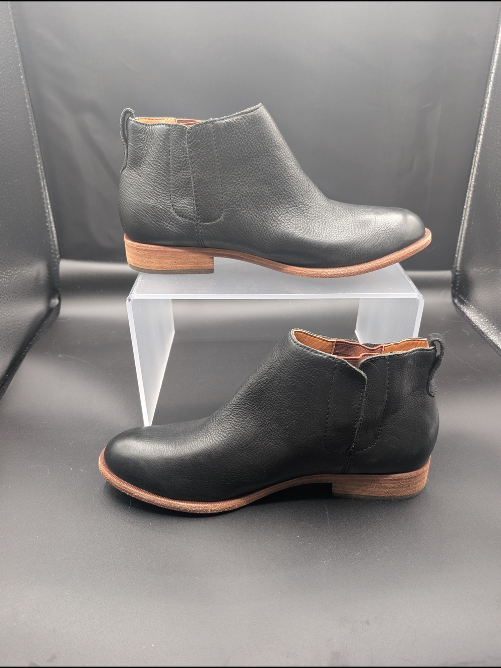 Kork-Ease Women's Black Leather Chelsea Ankle Boots NWOT